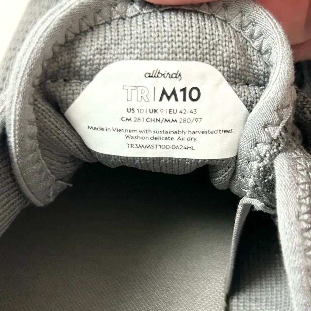 Allbirds Men’s Tree Runner Sneakers Mist Gray Size 10 - Picture 7 of 7